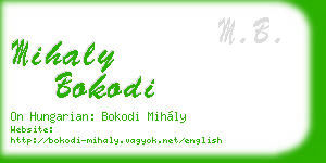 mihaly bokodi business card