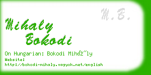 mihaly bokodi business card
